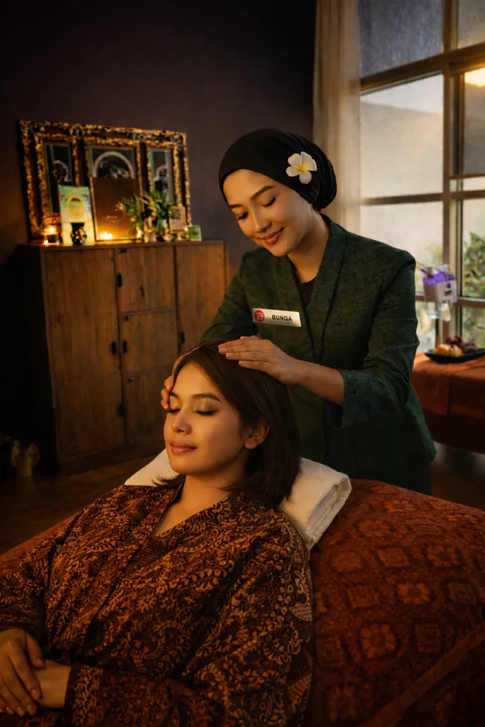 Head and shoulder massage therapy at Muslimah spa Putrajaya