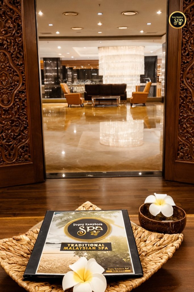 Yoyoy Kamphora Spa entrance at The Light Hotel Penang with spa menu and lobby view